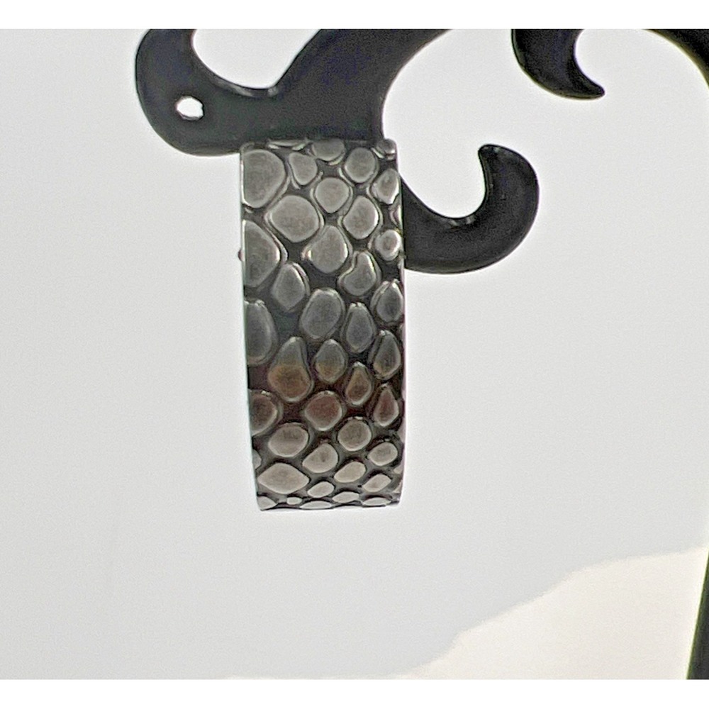 Calvin Klein Snake Skin Print Hoop Earrings Gun Metal Tone NWT.. - Picture 8 of 8